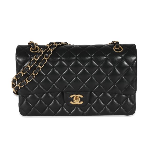 134943 fv 4a26bf46 1826 42e2 b680 929c11d52160 Chanel Black Quilted Lambskin Medium Classic Double Flap Bag