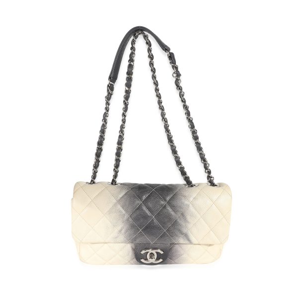 134969 bv Chanel Ombré Cream Quilted Caviar Medium Single Flap Bag