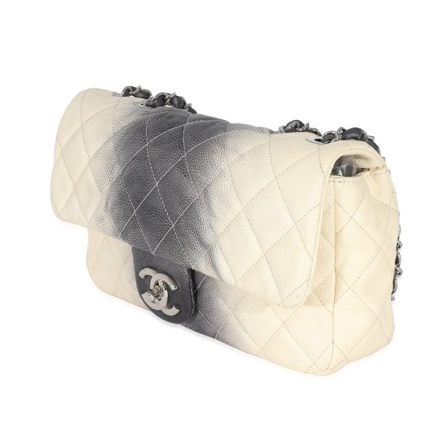 134969 sv Chanel Ombré Cream Quilted Caviar Medium Single Flap Bag