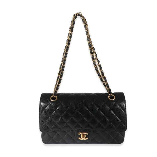 134992 bv 56346114 eac8 4ce5 95d0 55b3c6e91d2b Chanel Black Quilted Caviar Medium Classic Double Flap Bag