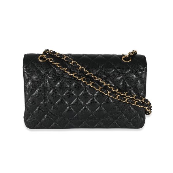 134992 pv e3faf0fc d3d6 4d82 b325 e957435d3aab Chanel Black Quilted Caviar Medium Classic Double Flap Bag