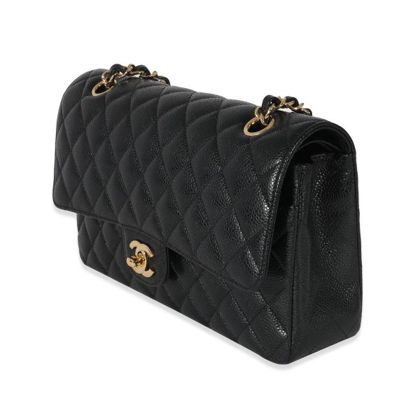 134992 sv 73ebce66 504c 46d6 9fb0 9538f429043f Chanel Black Quilted Caviar Medium Classic Double Flap Bag