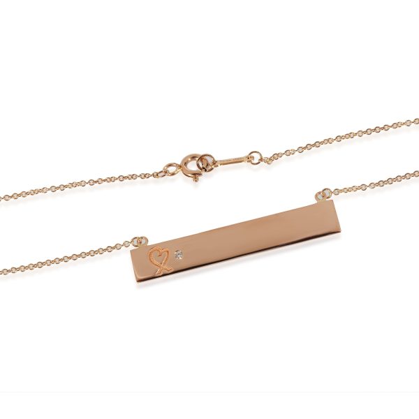 135001 clasp a8f27ab5 bada 4c29 8da8 6d851d6917f3 Tiffany Co Paloma Picasso Loving Heart Bar Pendant in 18K Rose Gold 001 Ctw