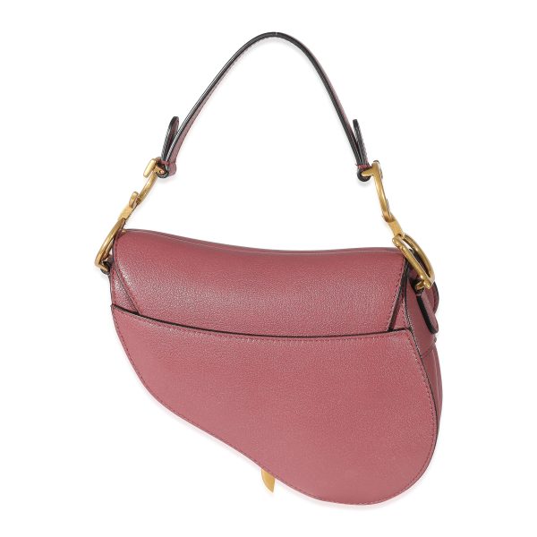 135009 pv Christian Dior Dusty Pink Goatskin Mini Saddle Bag