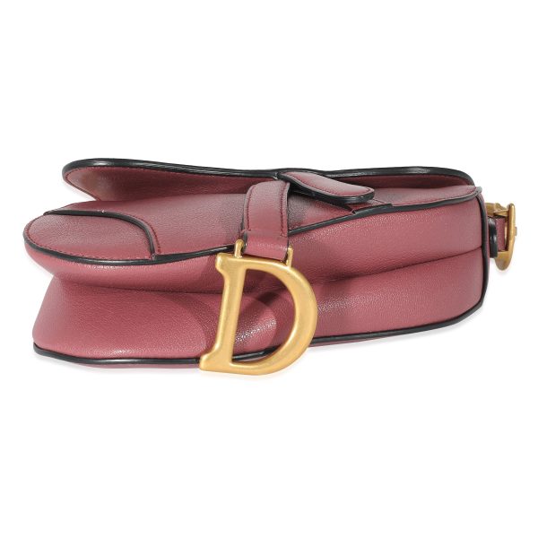 135009 stamp Christian Dior Dusty Pink Goatskin Mini Saddle Bag