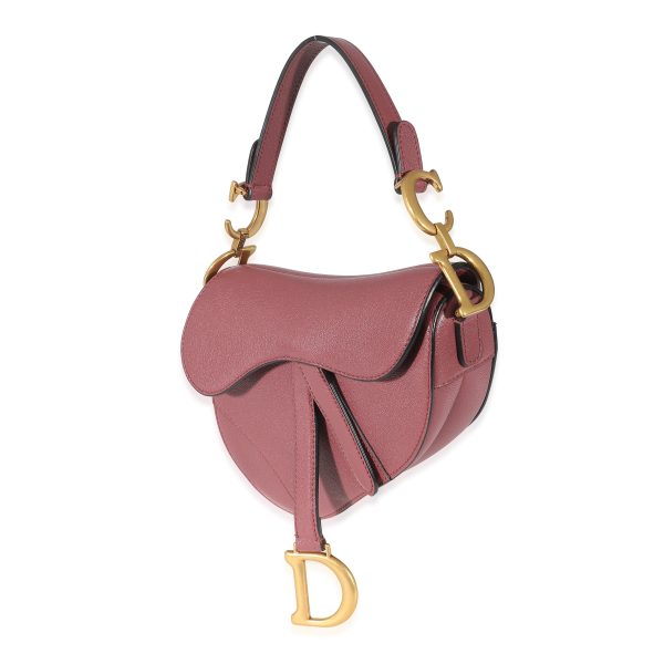 135009 sv Christian Dior Dusty Pink Goatskin Mini Saddle Bag