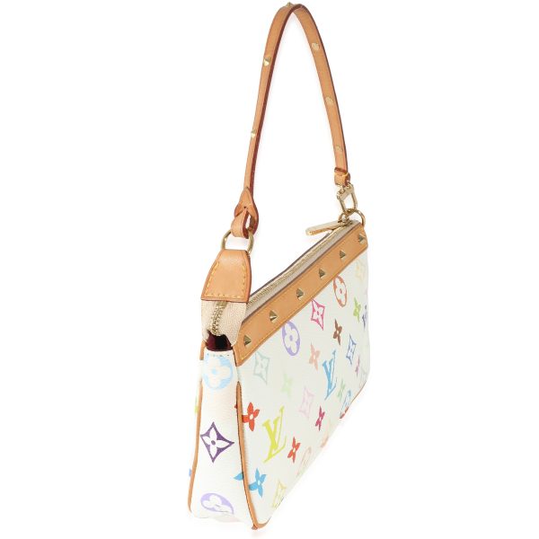 135022 pv Louis Vuitton White Multicolor Canvas Pochette Accessoires