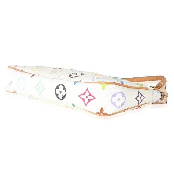 135022 stamp Louis Vuitton White Multicolor Canvas Pochette Accessoires