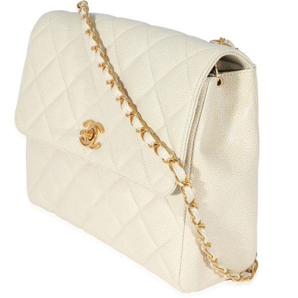 135073 sv 1928a9c4 255e 4ef1 bebb d77a2e7557bc Chanel Beige Quilted Caviar Chain Flap Bag