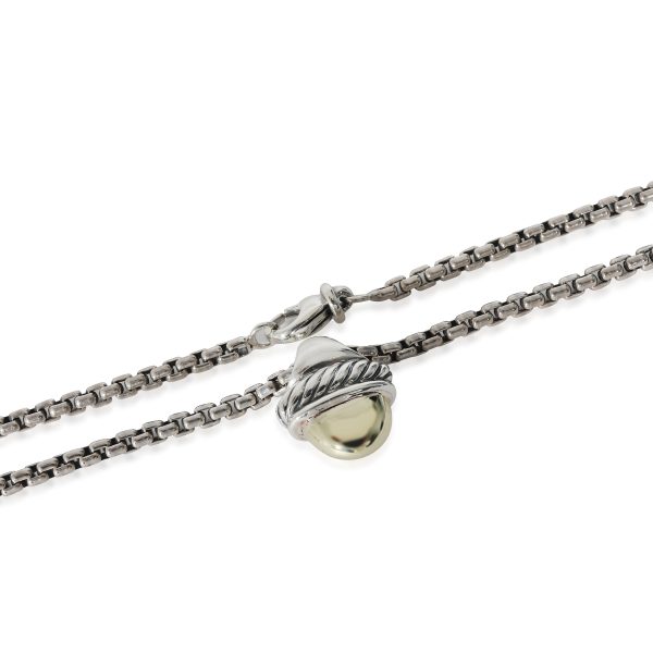 135117 pv David Yurman Acorn Pendant on Box Chain in Sterling Silver 14K Yellow Gold