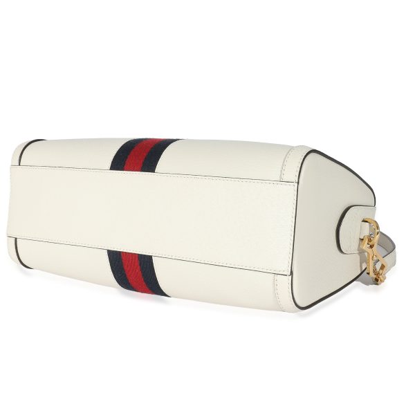 135203 clasp Gucci Mystic White Textured Calfskin Ophidia Medium Boston Bag