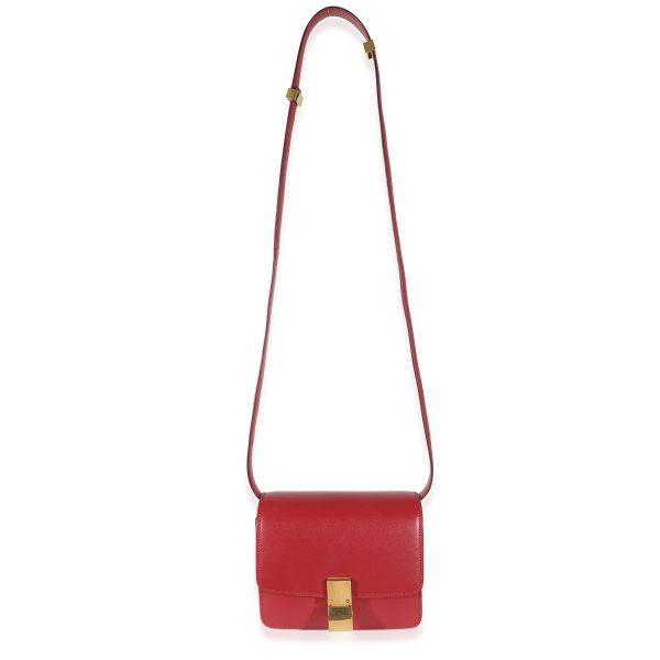 135207 ad1 Celine Red Smooth Calfskin Small Classic Box Bag
