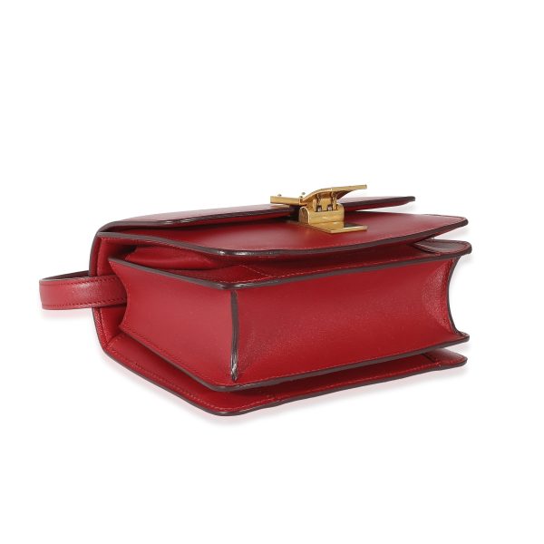 135207 bv Celine Red Smooth Calfskin Small Classic Box Bag