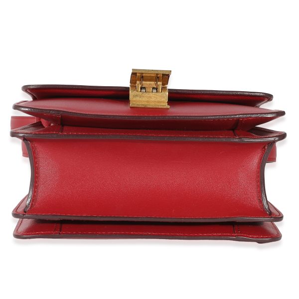 135207 clasp Celine Red Smooth Calfskin Small Classic Box Bag