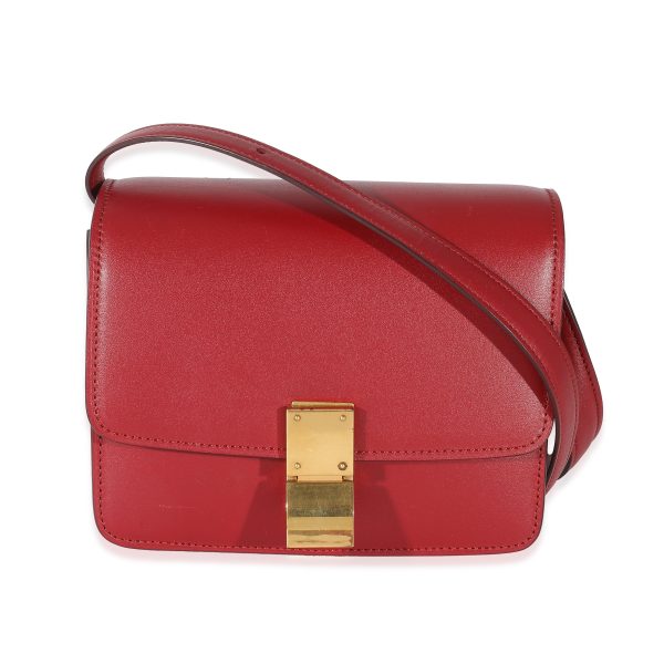 135207 fv Celine Red Smooth Calfskin Small Classic Box Bag