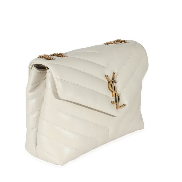 135227 ad1 Saint Laurent Ivory Quilted Calfskin Small Loulou Bag
