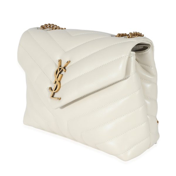 135227 stamp Saint Laurent Ivory Quilted Calfskin Small Loulou Bag