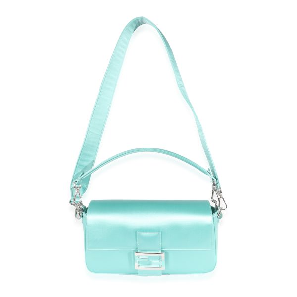 135241 ad1 Fendi x Tiffany Co Blue Silk Medium Baguette Bag