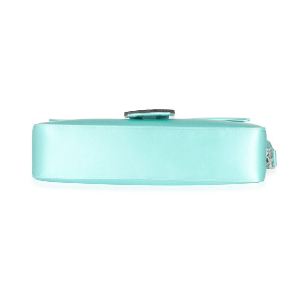 135241 clasp Fendi x Tiffany Co Blue Silk Medium Baguette Bag