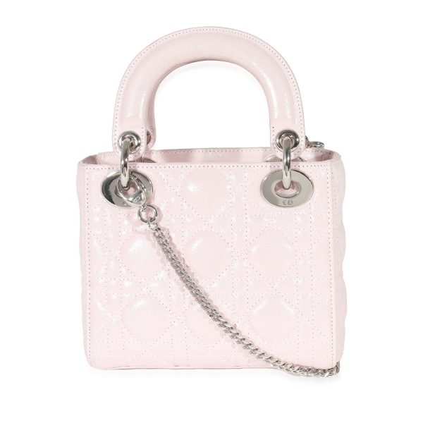 135245 pv 5c6d34f6 2f26 4665 91ef d2cf67016095 Christian Dior Pink Metallic Cannage Mini Lady Dior