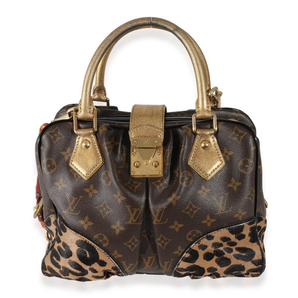 135266 fv Louis Vuitton Monogram Canvas Leopard Pony Hair Adele Bag