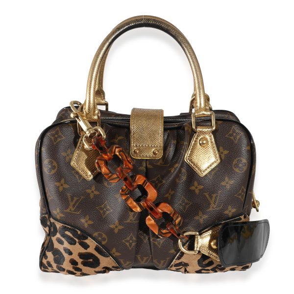 135266 pv Louis Vuitton Monogram Canvas Leopard Pony Hair Adele Bag