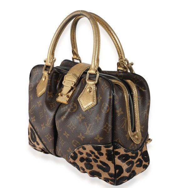 135266 sv Louis Vuitton Monogram Canvas Leopard Pony Hair Adele Bag