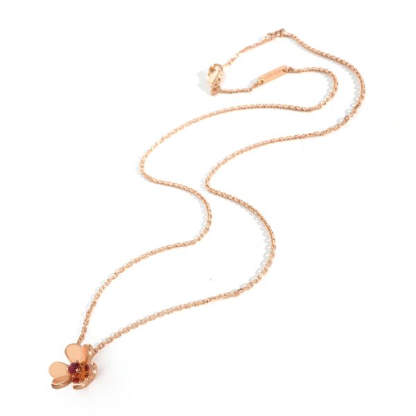 135282 pv Van Cleef Arpels Mini Frivole Ruby Pendant in 18k Rose Gold