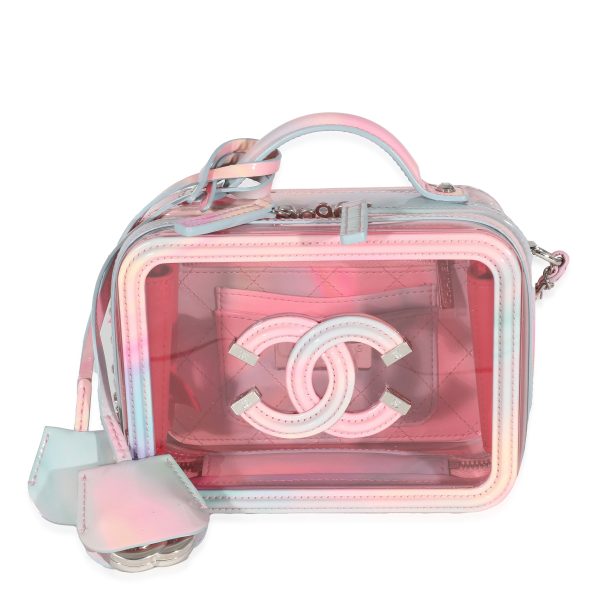 135349 fv Chanel Pink PVC Patent Small Filigree Vanity Case