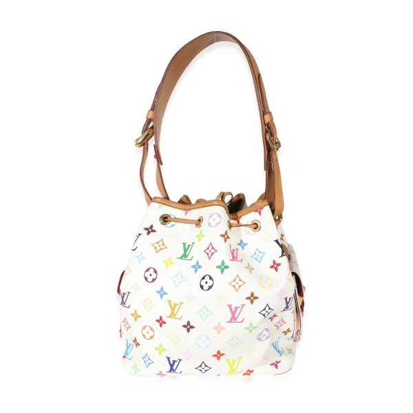 135355 stamp Louis Vuitton x Takashi Murakami White Monogram Multicolore Canvas Petit Noé