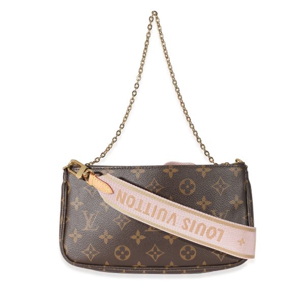 135365 stamp Louis Vuitton Rose Clair Monogram Canvas Multi Pochette Accessoires