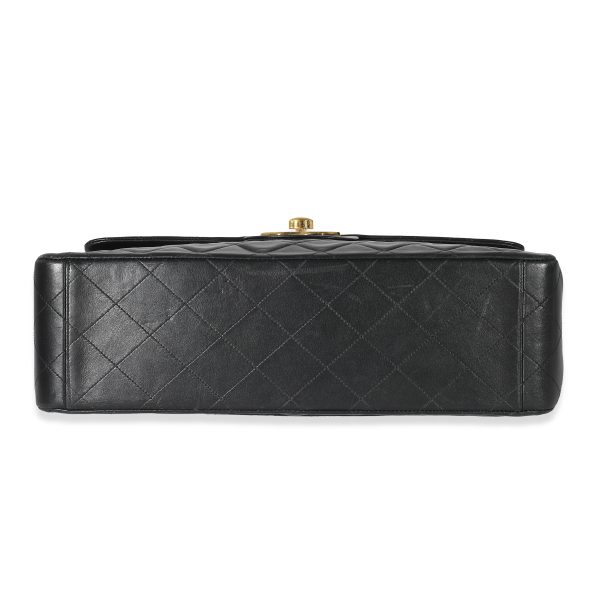 135372 box Chanel 24K Black Quilted Lambskin Jumbo XL Single Flap Bag