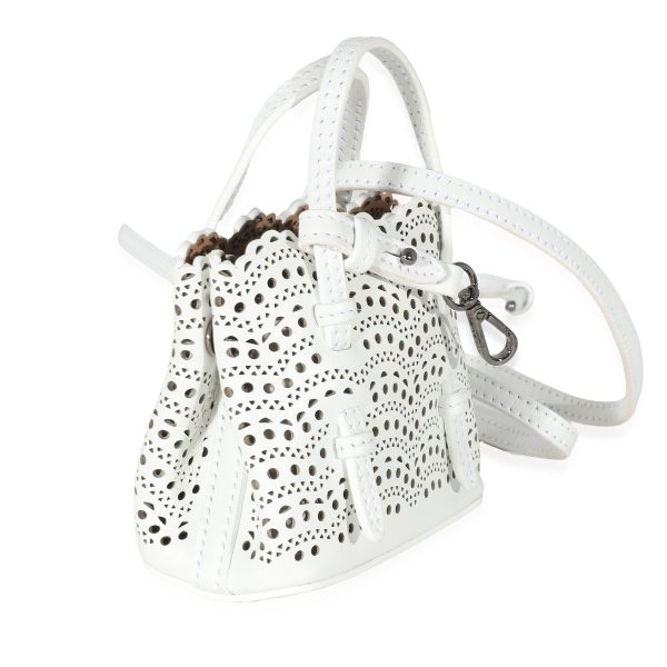 135392 av b87e7663 91b1 474a b652 ba9a9d94b2f6 Alaia Blanc Optique Calfskin Mini Mina Bag