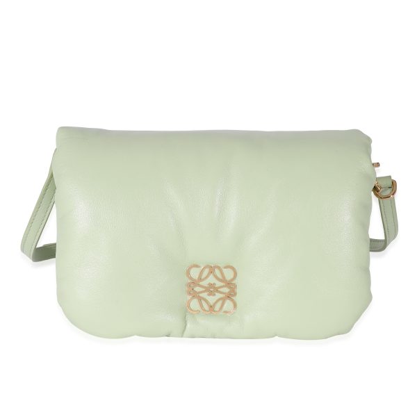 135399 fv cd401131 a74e 46aa a751 976eb3fc0f84 Loewe Shiny Nappa Lambskin Pale Green Mini Puffer Goya Bag