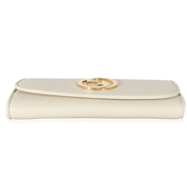 135435 stamp 7716b0c4 4dc3 4b58 9b83 d2d466a43707 Gucci White Leather Blondie Continental Chain Wallet