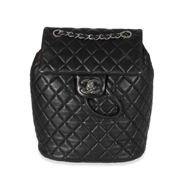 135514 fv 46014f6b ed4a 4684 b94b ecc823e643a1 Chanel 16P Black Quilted Lambskin Small Urban Spirit Backpack