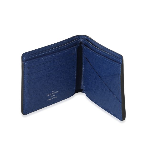 135544 box Louis Vuitton Blue Taiga Monogram Cobalt Canvas Taigarama Multiple Wallet