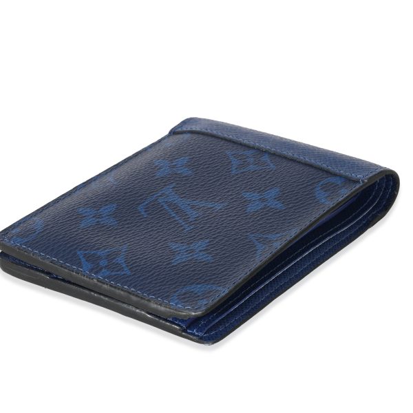 135544 clasp Louis Vuitton Blue Taiga Monogram Cobalt Canvas Taigarama Multiple Wallet