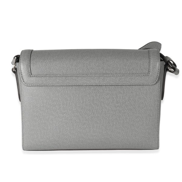 135555 stamp Louis Vuitton Gray Taiga Leather New Flap Messenger