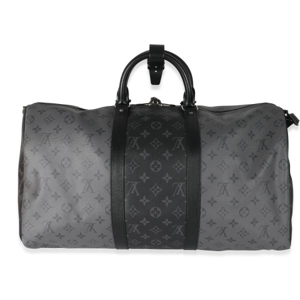 135557 av Louis Vuitton Reverse Monogram Eclipse Canvas Keepall Bandouliere 50