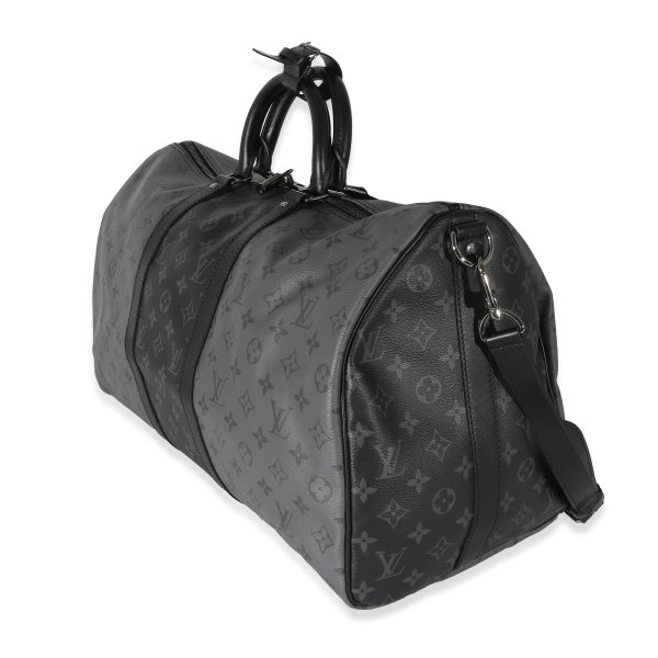 135557 sv Louis Vuitton Reverse Monogram Eclipse Canvas Keepall Bandouliere 50