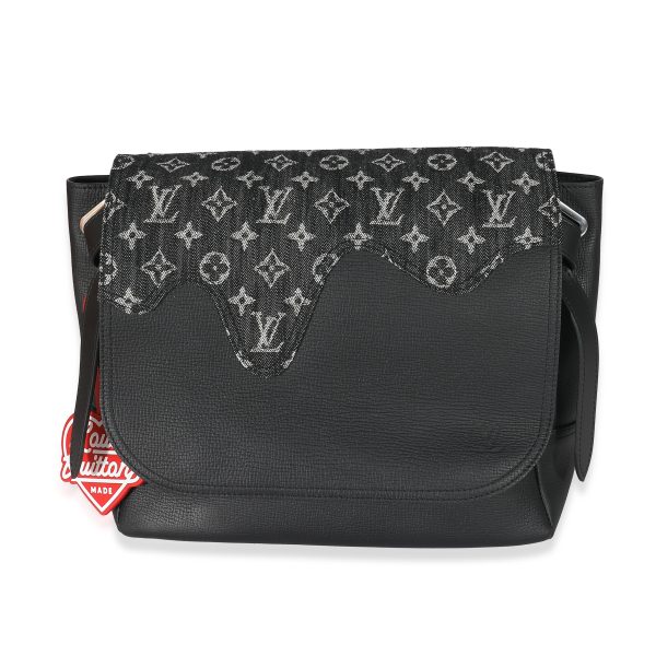 135560 fv Louis Vuitton x Nigo Black Monogram Denim Taurillon Besace Tokyo Messenger