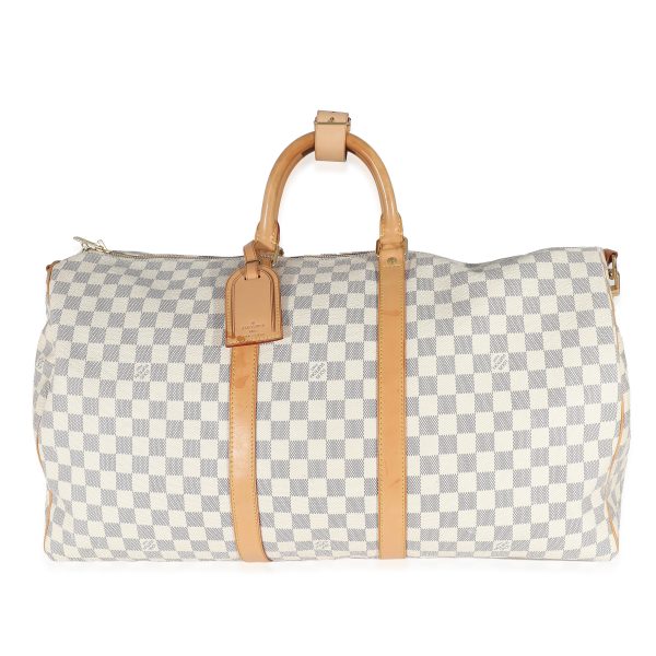 135565 fv 3dd9f9e5 2332 41d8 b45a 13e36c076690 Louis Vuitton Damier Azur Canvas Keepall Bandoulière 55