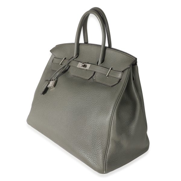 135578 sv Hermès Vert De Gris Togo Birkin 40 PHW