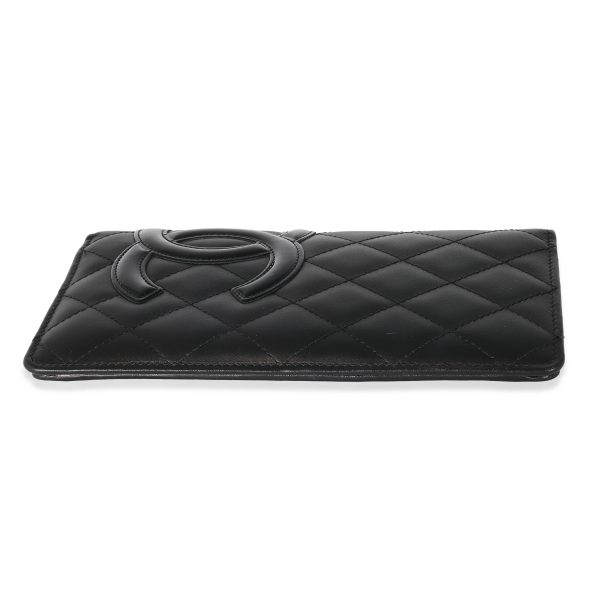 135586 ad1 Chanel Black Quilted Lambskin Ligne Cambon Vertical Wallet