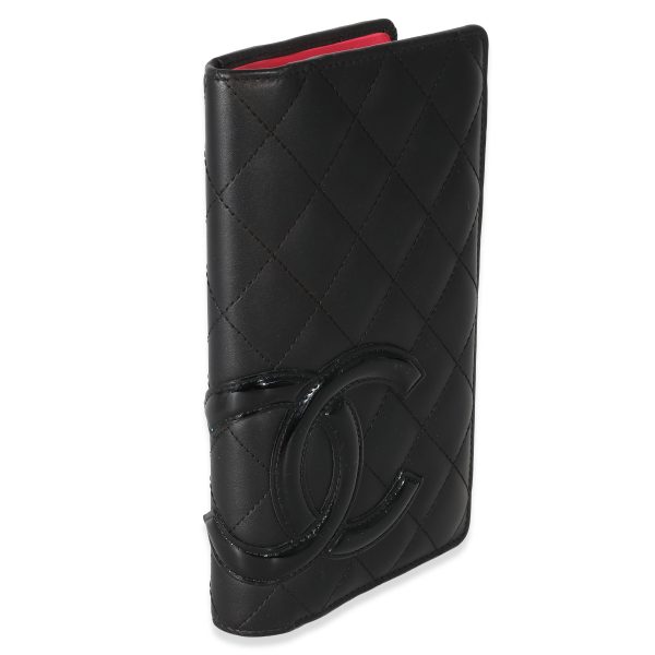 135586 av Chanel Black Quilted Lambskin Ligne Cambon Vertical Wallet