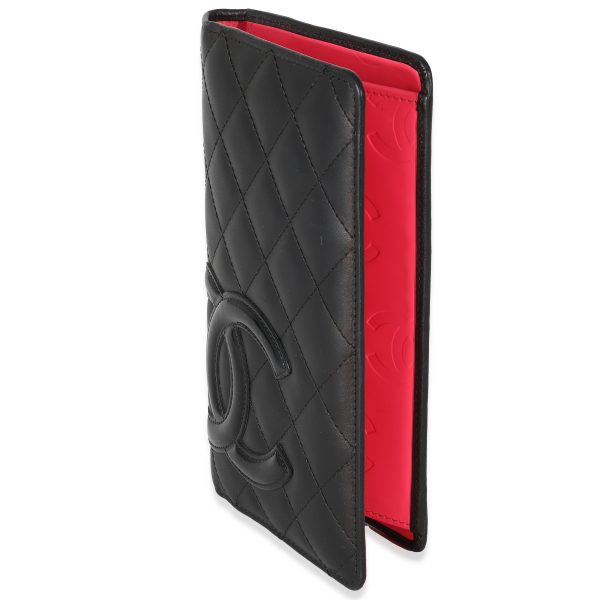 135586 bv Chanel Black Quilted Lambskin Ligne Cambon Vertical Wallet