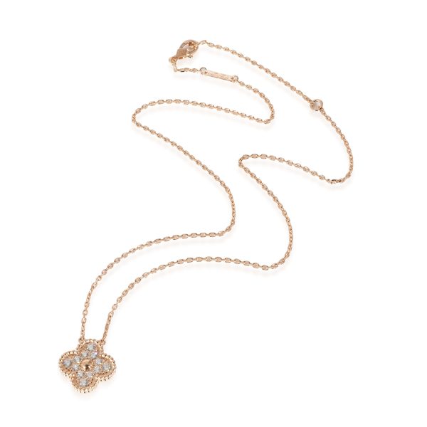 135599 pv 3bb53fa8 ff35 4420 9686 7c60303d0ddd Van Cleef Arpels Alhambra Diamond Pendant in 18K Rose Gold 048 CTW