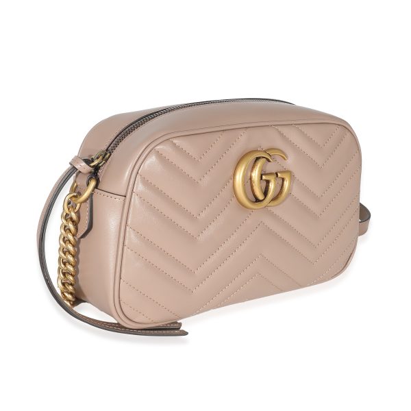 135707 clasp Gucci Dusty Pink Leather GG Marmont Small Camera Bag