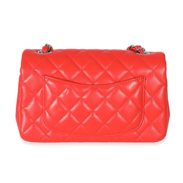 135755 stamp Chanel Red Quilted Lambskin Mini Rectangular Flap Bag